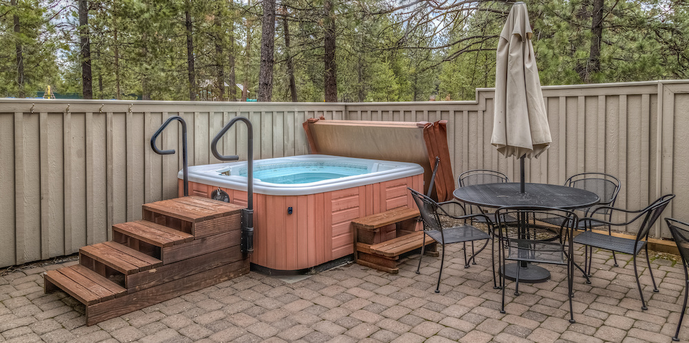 Hot tub on patio